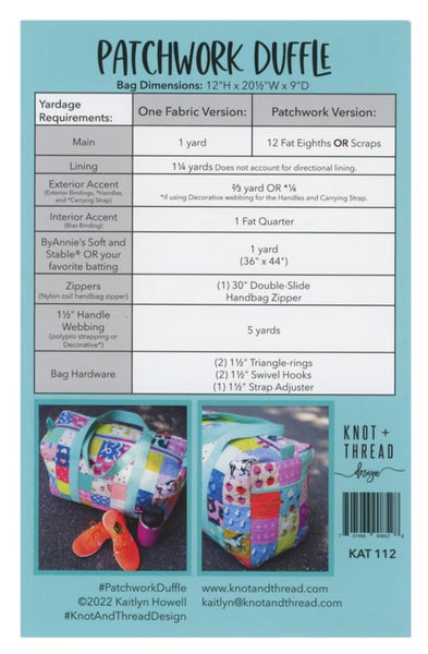 14. Patchwork Duffle - Taught by Sharon Kendall - FRIDAY AFTERNOON
